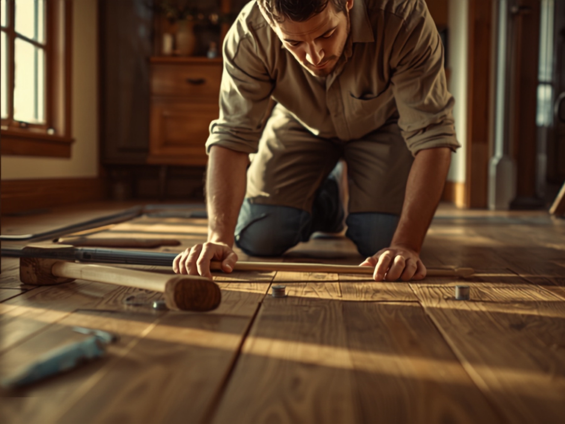 A Pittsburgh flooring pro at work